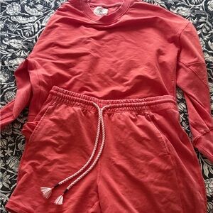 Sundry Coral Crew Neck Sweater